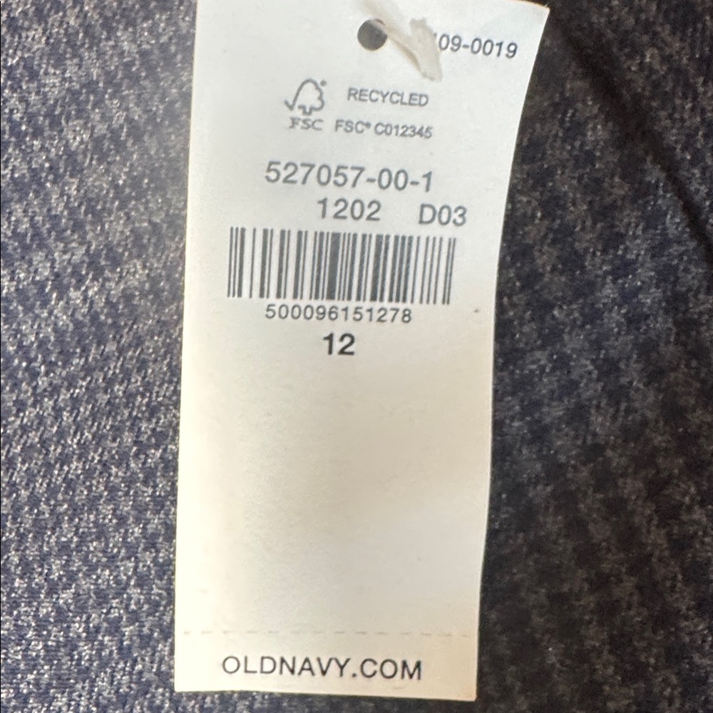 Old Navy Navy High rise Plaid Pixie Pants with pockets size 12 - Picture 7 of 7